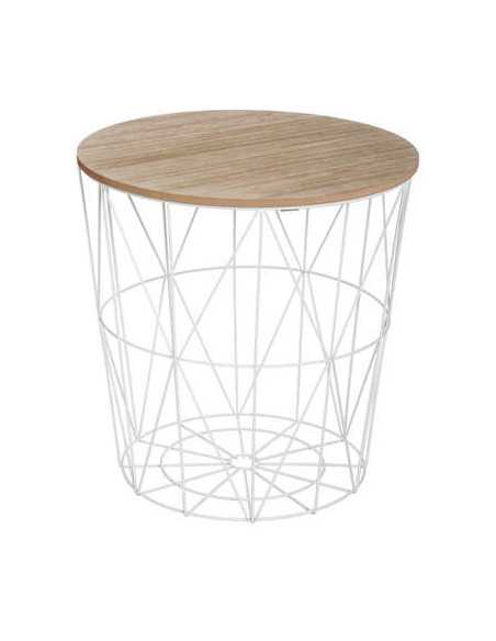 Table d'appoint KUMI blanc diamètre 36 cm