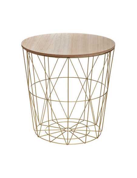 Table d'appoint KUMI doré diamètre 36 cm