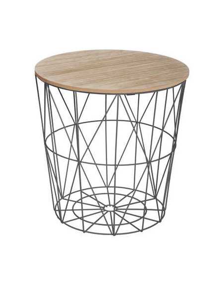 Table d'appoint KUMI noir diamètre 36 cm