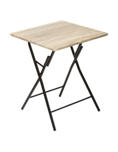 Table pliante 2 personnes 60x60 cm effet bois