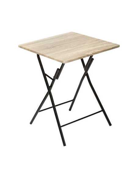 Table pliante 2 personnes 60x60 cm effet bois
