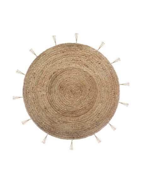 Tapis rond jute LUREX COSY diamètre 80 cm