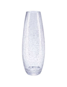 Vase bombé verre craquelé hauteur 40 cm