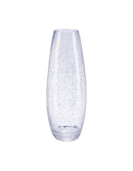 Vase bombé verre craquelé hauteur 40 cm