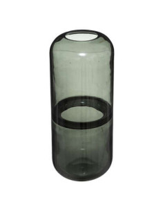 Vase bouteille LINE verre Vert kaki hauteur 25 cm