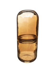 Vase bouteille LINE verre Ambre hauteur 25 cm