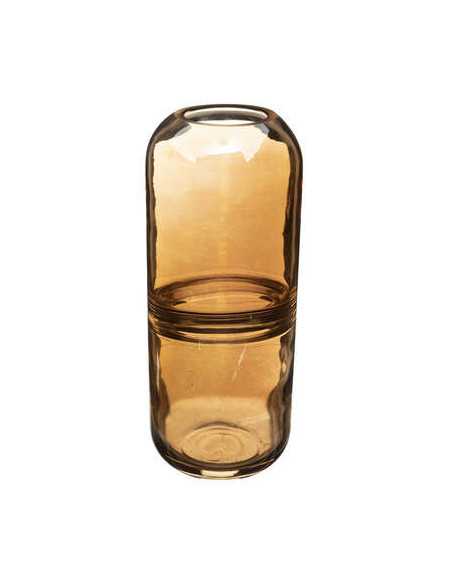 Vase bouteille LINE verre Ambre hauteur 25 cm