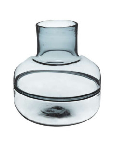 Vase plat Line verre Bleu diamètre 23,5 cm