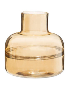 Vase plat Line verre Ambre diamètre 23,5 cm