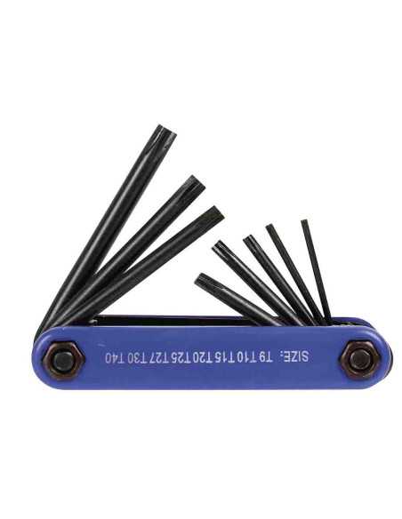 8 clés mâles étoile sur monture plastique T9 à T40