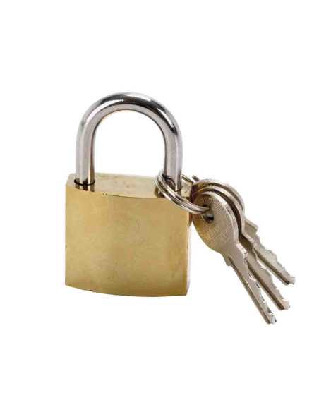 Cadenas acier 30mm doré + 3 clés