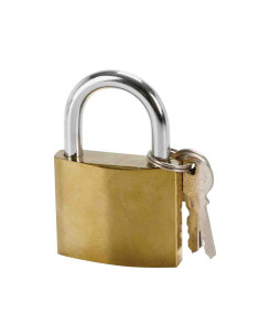 Cadenas acier dore 50mm + 2 clés