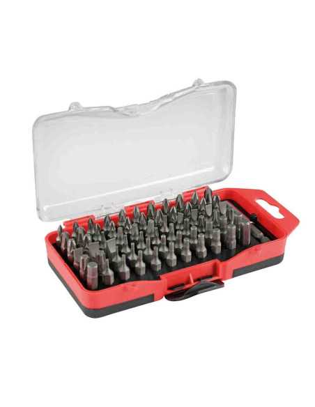 Coffret d'embouts de vissage cv 67 pcs: 1 porte-embouts + 66 embouts crv, en display