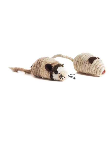 Duo de souris peluche et ficelle, 7 cm
