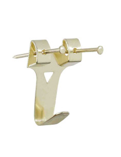 Crochet à tableau 2 trous laitonne N3 - 8pcs