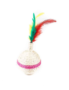 culbuto sisal et plumes 6x15 cm