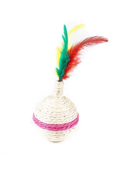 culbuto sisal et plumes 6x15 cm