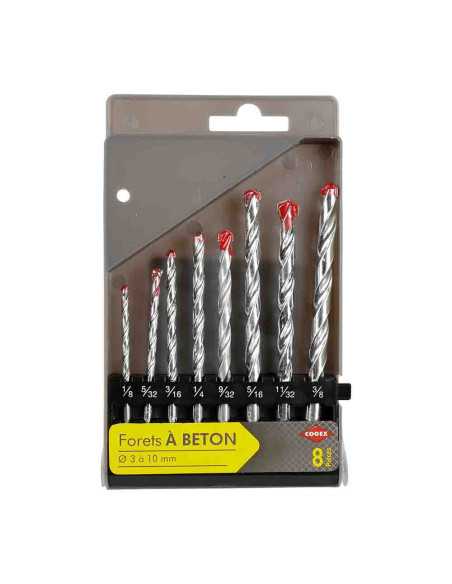 Foret à beton 8pcs 3-10mm