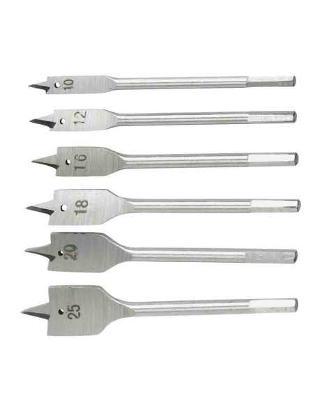 Mèches plates a bois 6 pcs 10-25mm