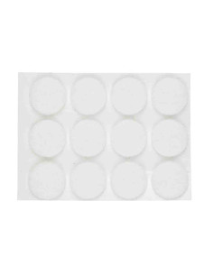 Patin adhésif 18mm 12pcs rond feutre blanc