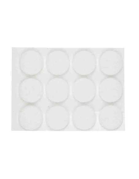 Patin adhésif 18mm 12pcs rond feutre blanc