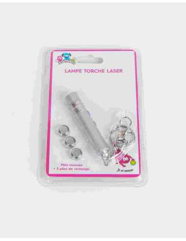 Lampe torche et laser, couleur argent, 7,4x1,3 cm