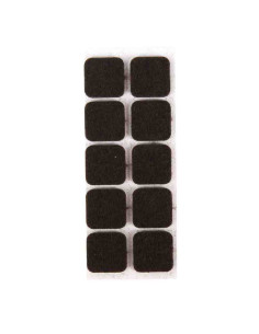 Patin adhésif 20mm 20pcs carré feutre marron