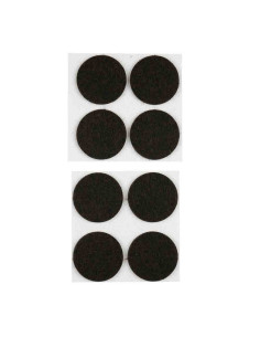 Patin adhésif 32mm 8pcs rond feutre marron