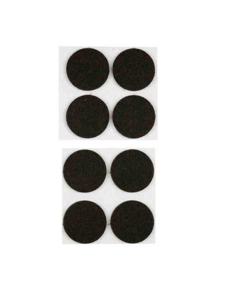 Patin adhésif 32mm 8pcs rond feutre marron