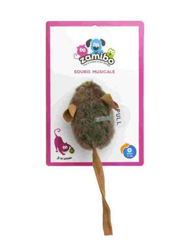 Souris musicale marron 5x15 cm