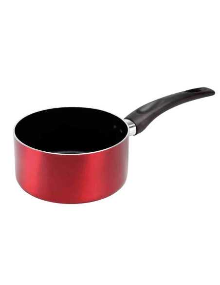 Casserole Aluminium, Diamètre 16 cm, Hauteur 7,5 cm, Épaisseur 2,5mm, Rouge métallisé