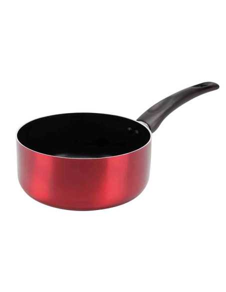 Casserole Aluminium, Diamètre 20 cm, Hauteur 8,5 cm, Épaisseur 2,5mm, Rouge métallisé