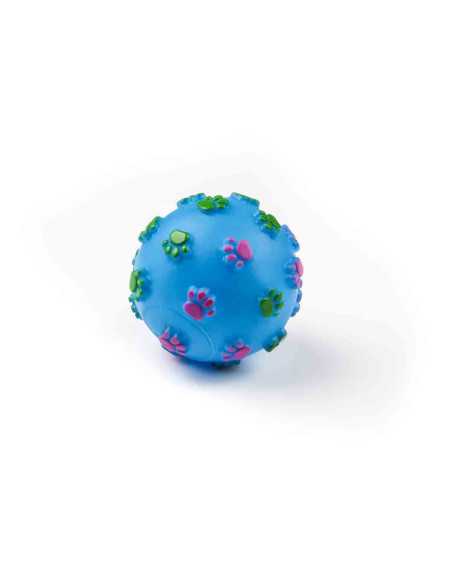 Balle pattes relief diam. 7 cm, bleu