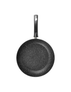 Poêle Aluminium forgé, Diamètre 30 cm, Épaisseur 2mm, Granité 3 couches, Noir