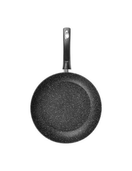 Poêle Aluminium forgé, Diamètre 30 cm, Épaisseur 2mm, Granité 3 couches, Noir