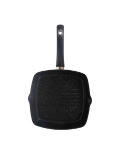 Gril Aluminium forgé, 24x24 cm, Epaisseur 2mm, Granité 3 couches, Noir