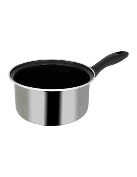 Casserole Acier, Diamètre 18 cm, Hauteur 10 cm, Epaisseur 1 mm, Noir brillant