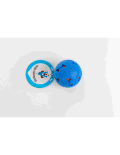 Jouet chien balle TPR diam. 7 cm bleu et orange