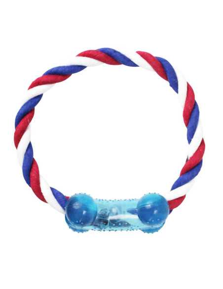 anneau corde 15 cm, os caoutchouc resistant, bleu