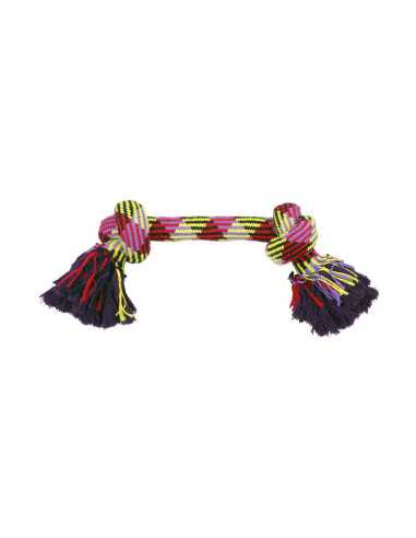 Corde noeud forme os, épaisseur 8cm, 60 cm, mauve jaune rouge