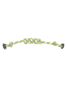 Corde scoubidou, coton, 50 cm, blanc, gris et vert