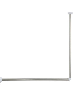 Barre De Douche D'Angle 80X80 Cm Acier Inoxydable - Chrome