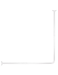 Barre De Douche D'Angle 80X80 Cm Aluminium - Blanc