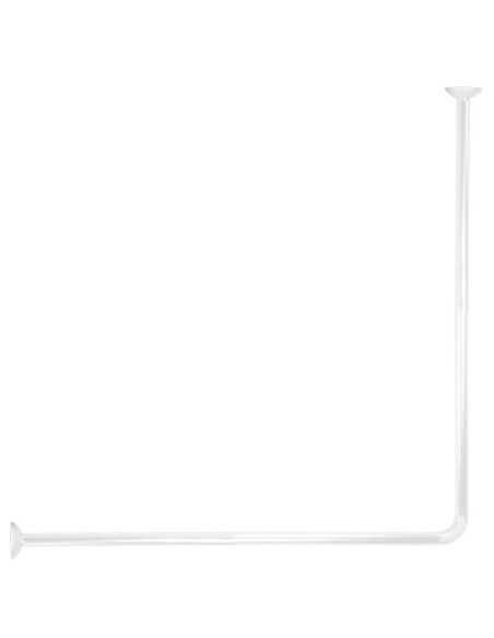 Barre De Douche D'Angle 80X80 Cm Aluminium - Blanc