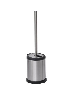 Brosse Wc Acier Inoxydable Couvercle Rabattable - Chrome