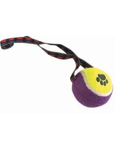 Corde à lancer 22 cm, balle XL 10 cm, jaune et mauve