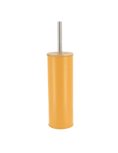 Brosse Wc Metal Couvercle Bambou - Moutarde