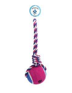Corde 2x47 cm, balle tennis XL 15 cm, bleu fuschia