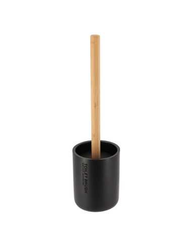 Brosse Wc Polyresine - Noir /Bambou