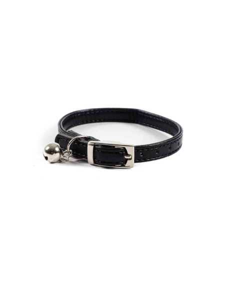 collier chat imitation cuir, 31x1 cm, noir